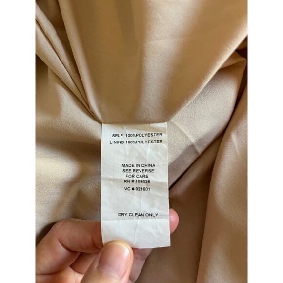 Birdy Grey Lydia Dress Matte Satin Neutral Champagne Medium Long Bridesmaid Cowl - Picture 12 of 13